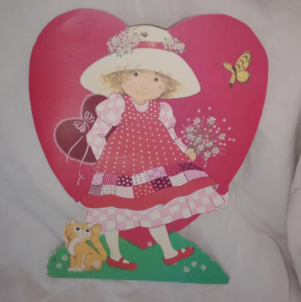 Vintage Valentine's Day Holly Hobby Wall Decor Kitten by Eureka USA 1970s